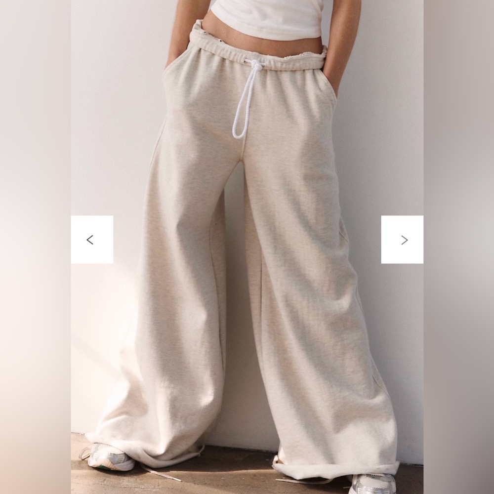 FP Movement “For The Win” Wide Leg Sweats – Oatmeal Heather – Size M - Picture 6 of 6